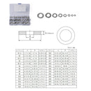 275 PCS Round Shape Stainless Steel Flat Washer Assorted Kit M2-M16 for Car / Boat / Home Appliance