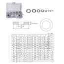 72 PCS Round Shape Stainless Steel Flat Washer Assorted Kit M4-M16 for Car / Boat / Home Appliance
