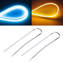 2 PCS 45cm DC12V 5W Ultra-thin Waterproof Car Auto Double Colors Turn Lights / Running Lights SMD-2835 LED Bulbs (Turn Lights: Yellow Light; Running Lights: Ice Blue Light)