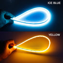 2 PCS 45cm DC12V 5W Ultra-thin Waterproof Car Auto Double Colors Turn Lights / Running Lights SMD-2835 LED Bulbs (Turn Lights: Yellow Light; Running Lights: Ice Blue Light)