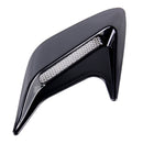 2PCS Plastic Decorative Air Flow Intake Turbo Bonnet Hood Side Vent Grille Cover With Self-adhesive Sticker(Black)