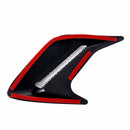 2PCS Plastic Decorative Air Flow Intake Turbo Bonnet Hood Side Vent Grille Cover With Self-adhesive Sticker(Black)