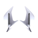 2PCS Plastic Decorative Air Flow Intake Turbo Bonnet Hood Side Vent Grille Cover With Self-adhesive Sticker(Grey)