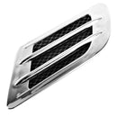 2 PCS Euro Style Plastic Decorative Air Flow Intake Turbo Bonnet Hood Side Vent Grille Cover With Self-adhesive Sticker(Grey)