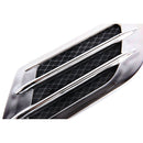 2 PCS Euro Style Plastic Decorative Air Flow Intake Turbo Bonnet Hood Side Vent Grille Cover With Self-adhesive Sticker(Grey)