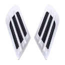 2 PCS Euro Style Plastic Decorative Air Flow Intake Turbo Bonnet Hood Side Vent Grille Cover With Self-adhesive Sticker(Silver)