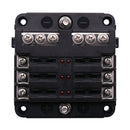 Independent Positive and Negative 1 in 6 Out 6 Way Circuit Blade Fuse Box Fuse Holder Kits with LED Warning Indicator for Auto Car Truck Boat
