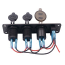 DC 12V 3 Position Switch Panel Circuit Breaker with Digital Voltmeter / Dual USB Power Charger Adapter / Cigarette Lighter Socket