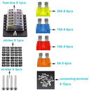 1 in 12 Out Fuse Box PC Terminal Block Fuse Holder Kits with LED Warning Indicator for Auto Car Truck Boat