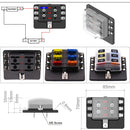 1 in 6 Out Fuse Box PC Terminal Block Fuse Holder Kits with LED Warning Indicator for Auto Car Truck Boat