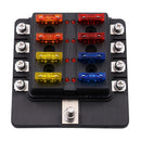 1 in 8 Out Fuse Box Screw Terminal Section Fuse Holder Kits with LED Warning Indicator for Auto Car Truck Boat