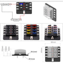1 in 8 Out Fuse Box Screw Terminal Section Fuse Holder Kits with LED Warning Indicator for Auto Car Truck Boat