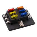 1 in 6 Out 6 Way Circuit Fuse Box Screw Terminal Section Fuse Holder Kits with LED Warning Indicator for Auto Car Truck Boat