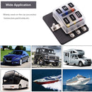 1 in 6 Out 6 Way Circuit Fuse Box Screw Terminal Section Fuse Holder Kits with LED Warning Indicator for Auto Car Truck Boat