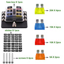 1 in 6 Out 6 Way Circuit Fuse Box Screw Terminal Section Fuse Holder Kits with LED Warning Indicator for Auto Car Truck Boat