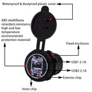 Universal Car Charger 2 Port Power Socket Power Dual USB Charger 5V 4.2A IP66 with Aperture (White Light)