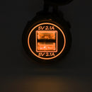 Universal Car Charger 2 Port Power Socket Power Dual USB Charger 5V 4.2A IP66 with Aperture (Orange Light)