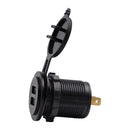 Universal Car Charger 2 Port Power Socket Power Dual USB Charger 5V 4.2A IP66 with Aperture (Orange Light)