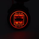 Universal Car Charger 2 Port Power Socket Power Dual USB Charger 5V 4.2A IP66 with Aperture (Red Light)