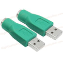 2x USB2.0 Male to PS2 Female Converter Adapter For PC Keyboard Mouse