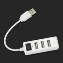 White 4 Ports High Speed USB 2.0 Hub Splitter Adapter Expansion for PC Laptop