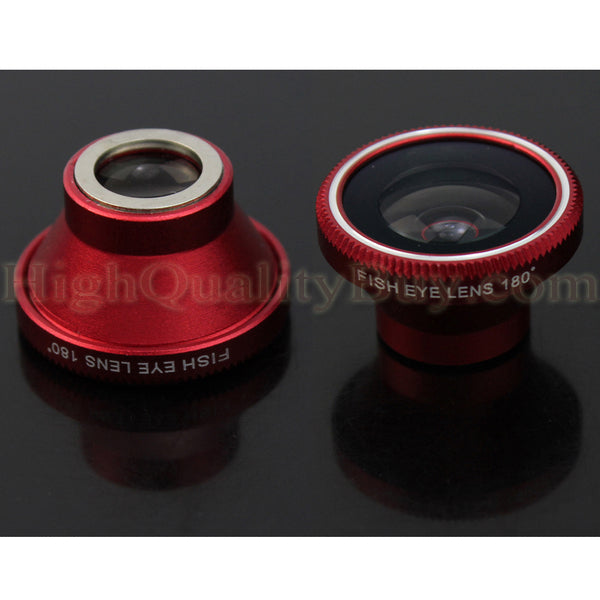 1X New 180 Fish Eye Detachable Clip-on Lens Camera Cover For Phone metal