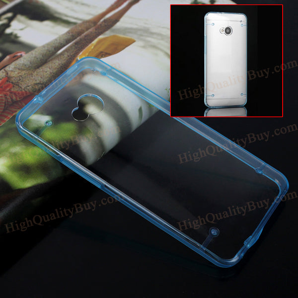 Back Shell Phone Covers Cases For HTC One M7 Blue Good Quality