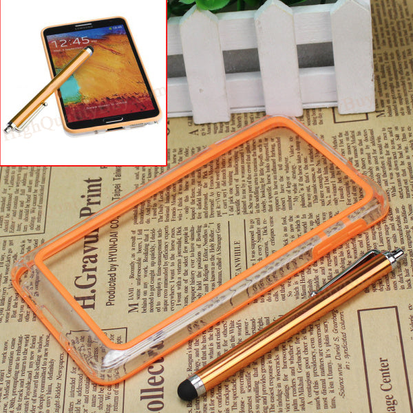 1Pcs Galaxy Note 3 with orange-yellow edge transparent protective frame
