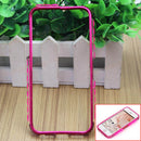 1x For iphone5/5s Inlaid Purple Artificial Crystal Metal Phone Protective Frame