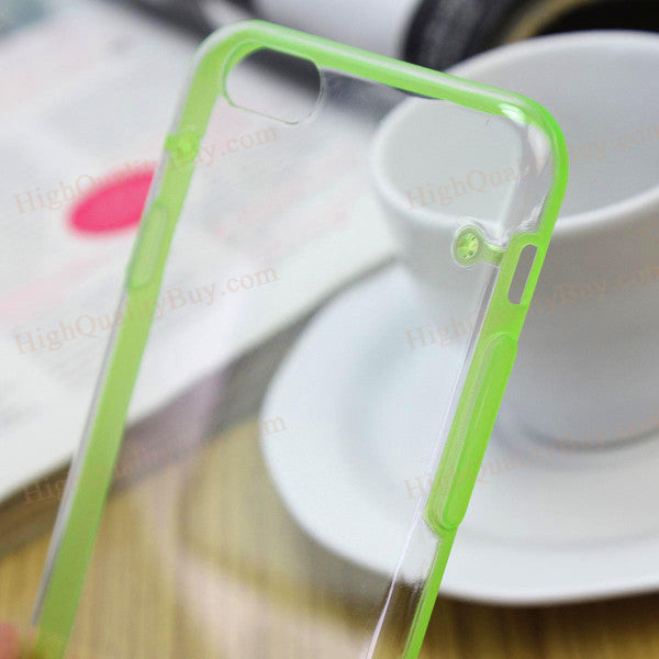 1Pcs PC + TPU iPhone6 4.7 inch Transparent Green Frame Soft Phone Case