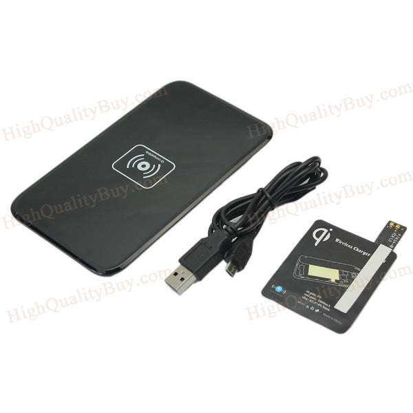 1Pcs SIX5 wireless charger transmitter with data cable +  S4 receiver (black)
