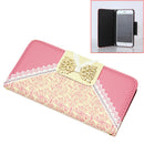1x Iphone6 rose red artificial leather bow magnetic buckle mobile phone holster