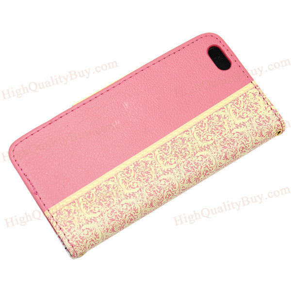 1x Iphone6 rose red artificial leather bow magnetic buckle mobile phone holster