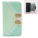 Iphone6 rose red artificial leather bow double card slot mobile phone holster