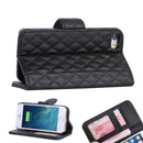 Diamond Plaid Leather Flip Stand Case Card Cover Fit For iPhone5 5S Mobile Phone