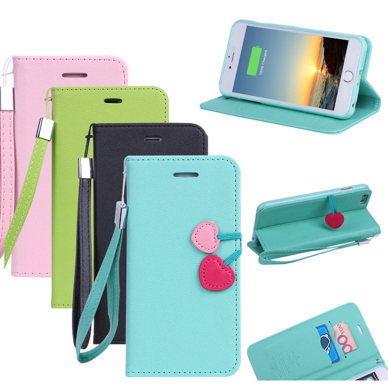 1x Cute Pink Silicone Phone Case With Lanyard For iphone6 Plus 5.5"  Soft Cover