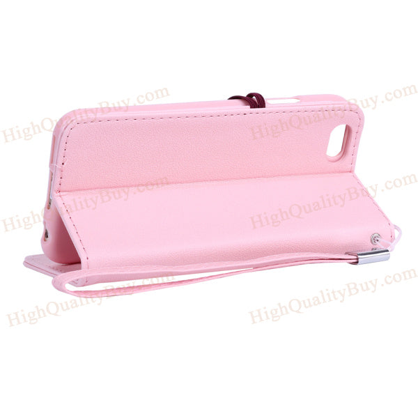 1x Cute Pink Silicone Phone Case With Lanyard For iphone6 Plus 5.5"  Soft Cover