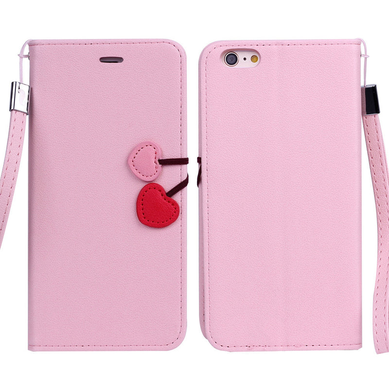 1x Cute Pink Silicone Phone Case With Lanyard For iphone6 Plus 5.5"  Soft Cover