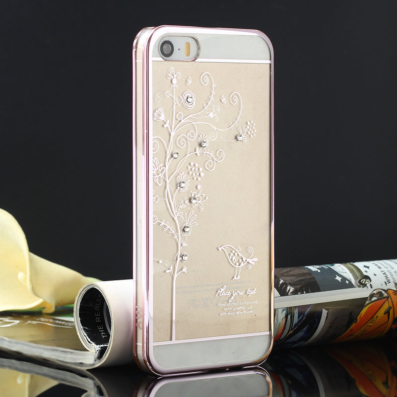 Trendy Handmade Artificial Crystal Case Hard Cover For iPhone5/5S Easy Use