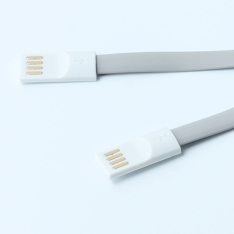 2pcs 5Pin Micro USB Magnet Flat Sync Data Charger Cables Wire Cord For Phones