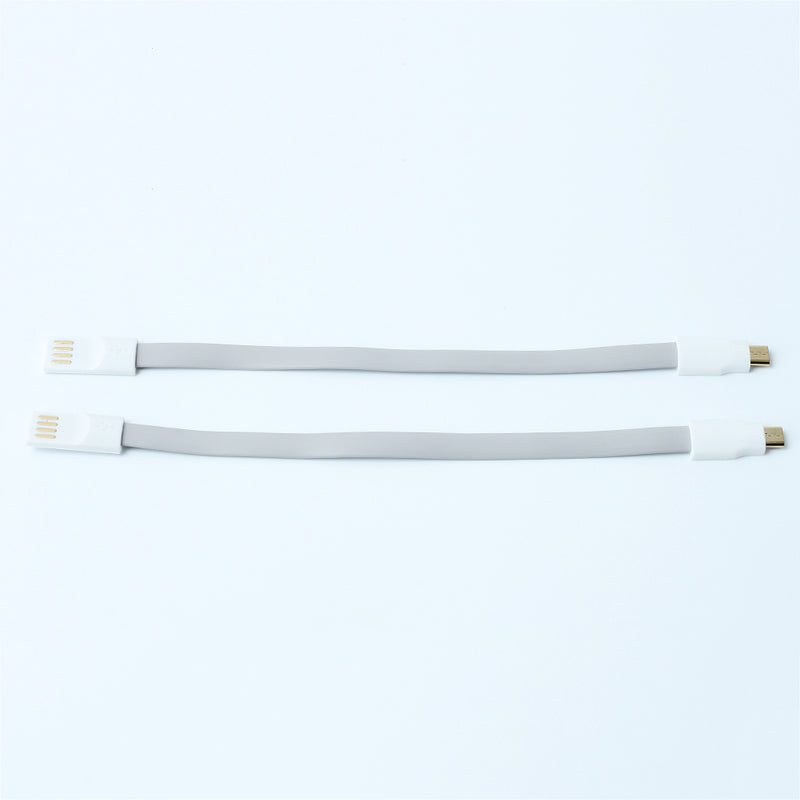 2pcs 5Pin Micro USB Magnet Flat Sync Data Charger Cables Wire Cord For Phones