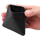 Portable Leather Replacement Carry Storage Bag Pouch Case For Earphone Black