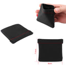 Portable Leather Replacement Carry Storage Bag Pouch Case For Earphone Black