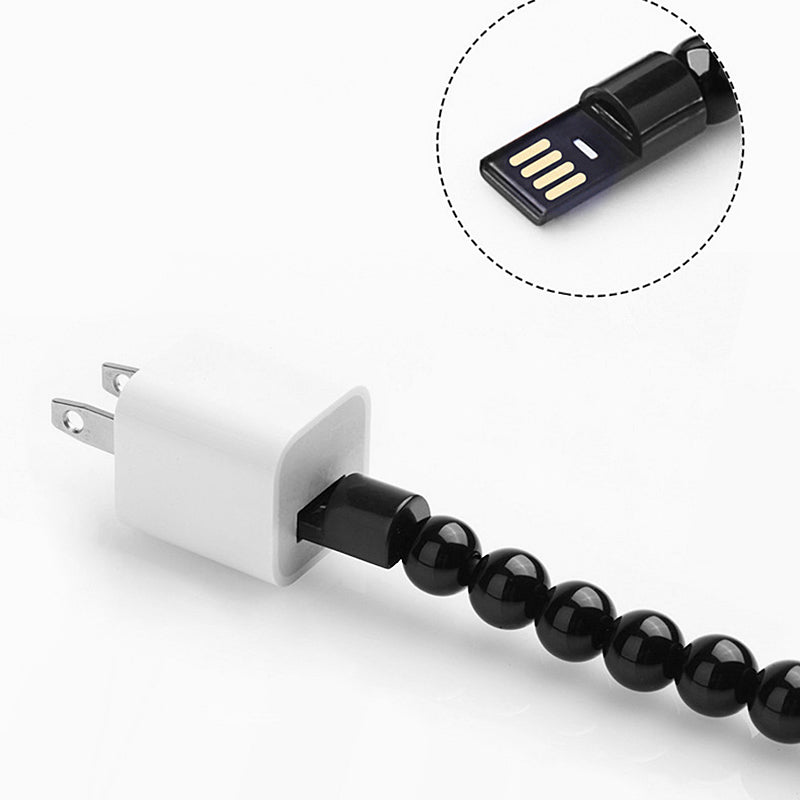 Creative USB Data Sync Charging Cable Bead Bracelet Charger For Android New 1 pc