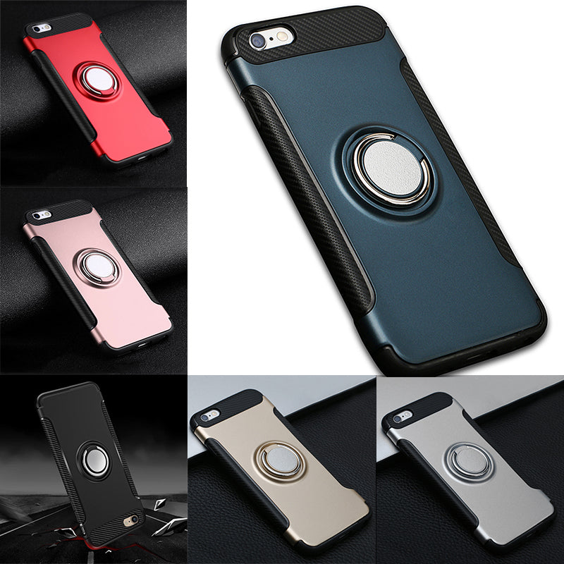 Phone Case Shockproof Kickstand Finger Ring Holder Anti Fall Cover