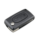 For PEUGEOT Car Keys Replacement 2 Buttons Square Car Key Case with Grooved and Holder