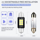 2 PCS 42mm DC12V-24V 3W 6000K 660LM 6LEDs SMD-3030 Car Reading Lamp / License Plate Light