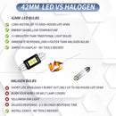 2 PCS 42mm DC12V-24V 3W 6000K 660LM 6LEDs SMD-3030 Car Reading Lamp / License Plate Light