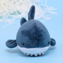 Cute Short Plush Cartoon Shark Doll Key Ring (Gold)