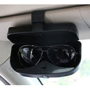 Car Multi-functional Glasses Case Sunglasses Box with Card Slot, Flat Style (Black)